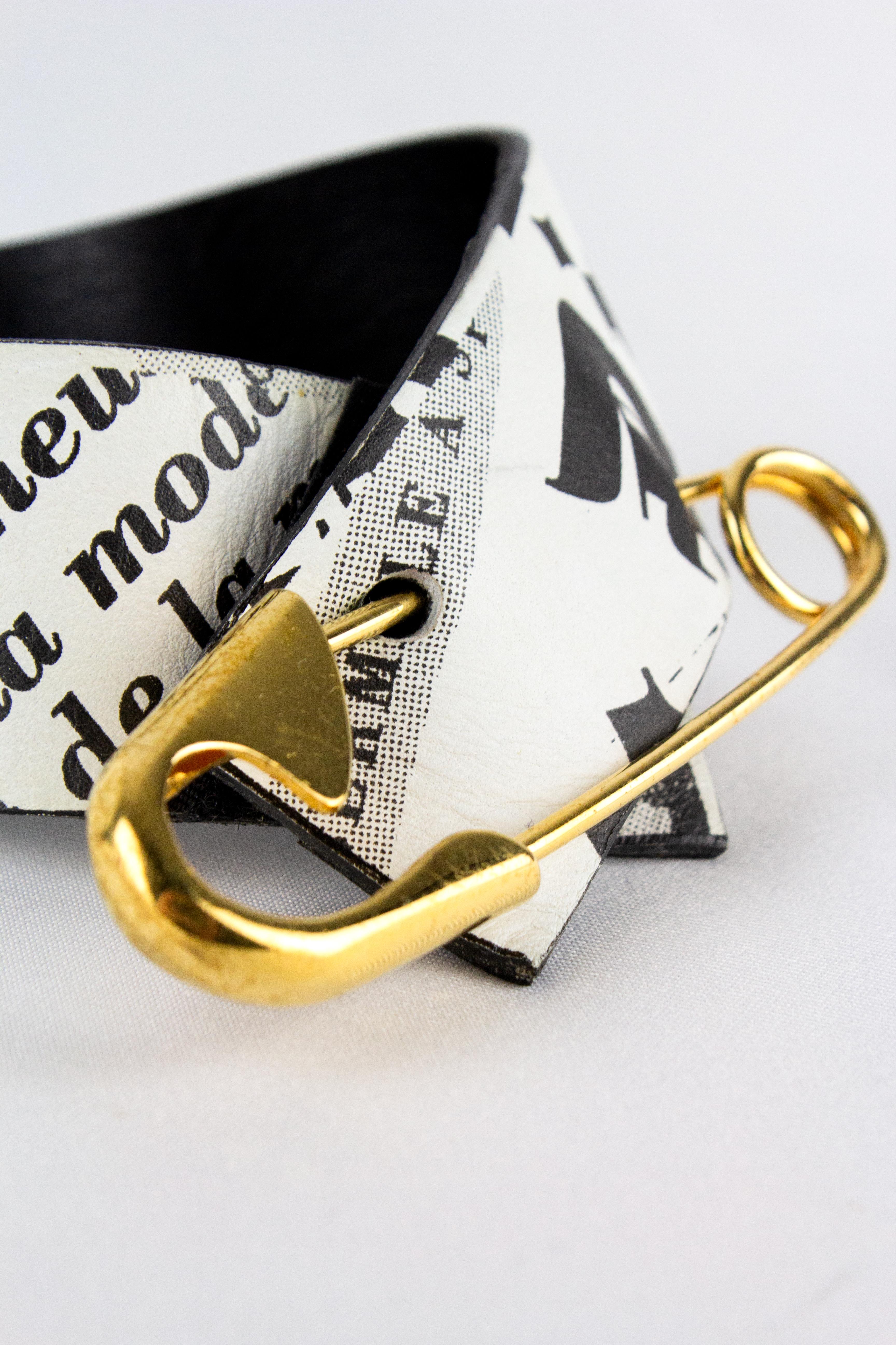 Christian Dior Newspaper Safety Pin Bracelet, F/W 2000 2