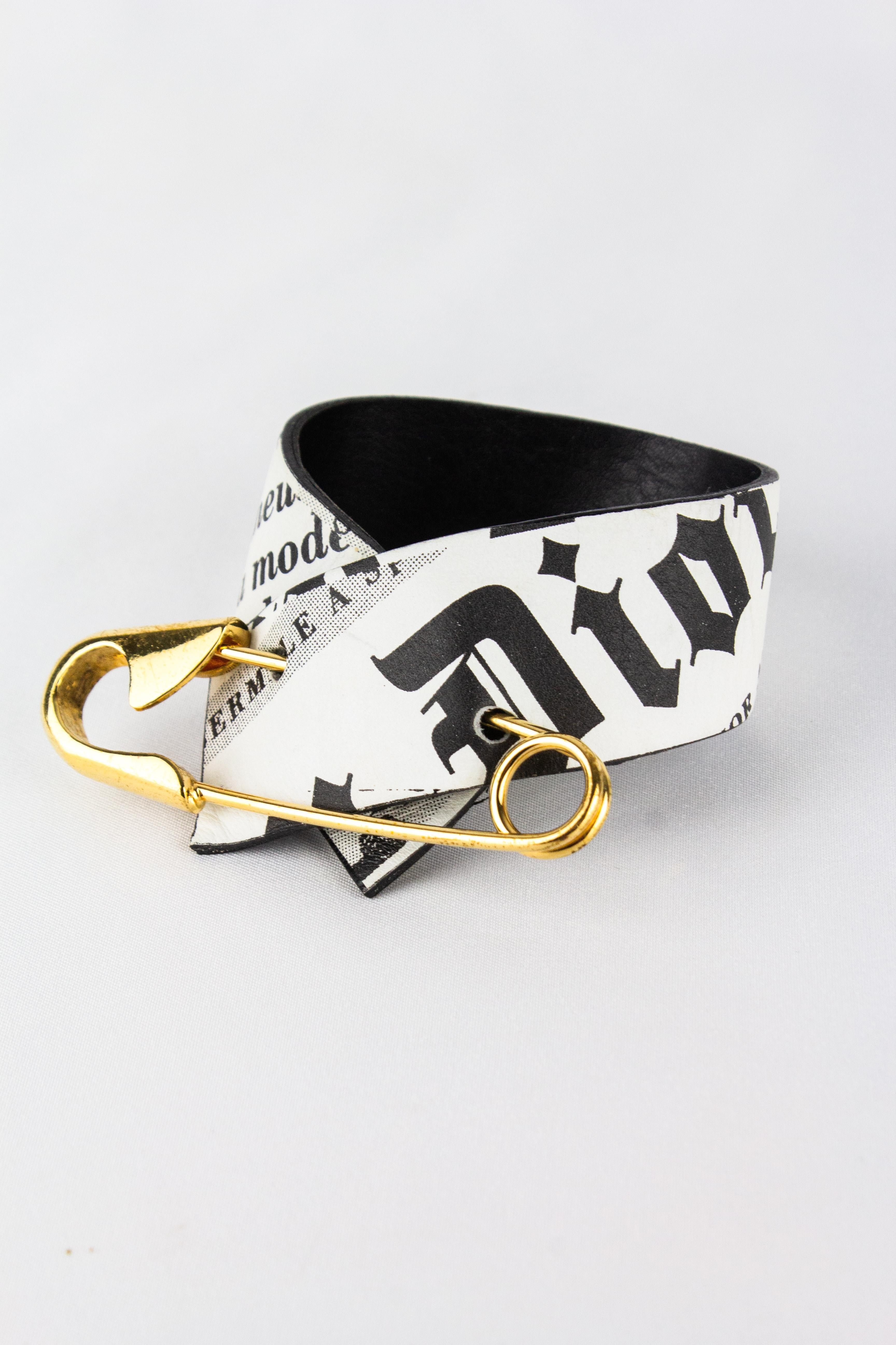 Christian Dior Newspaper Safety Pin Bracelet, F/W 2000 3