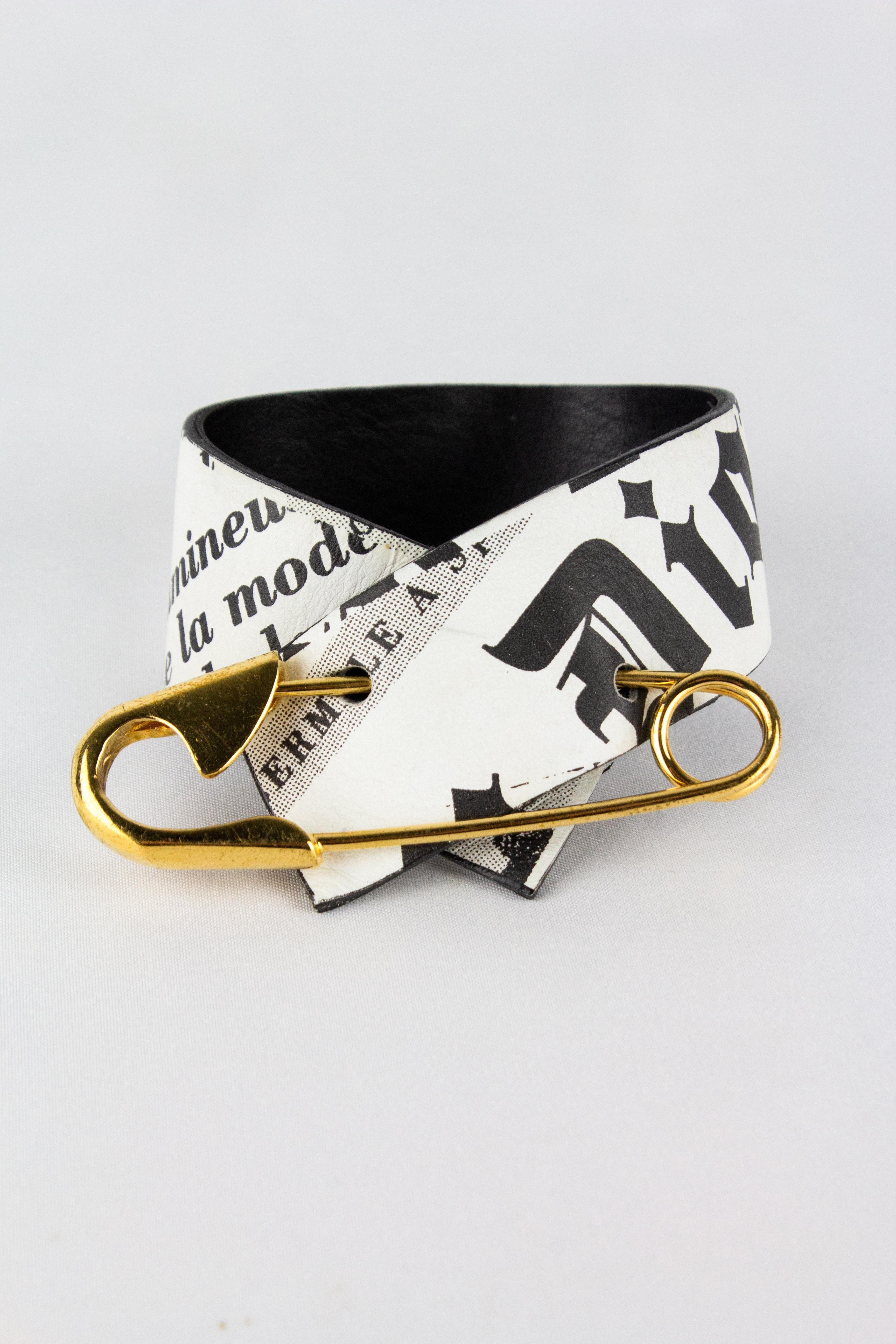 Christian Dior Newspaper Safety Pin Bracelet, F/W 2000 4