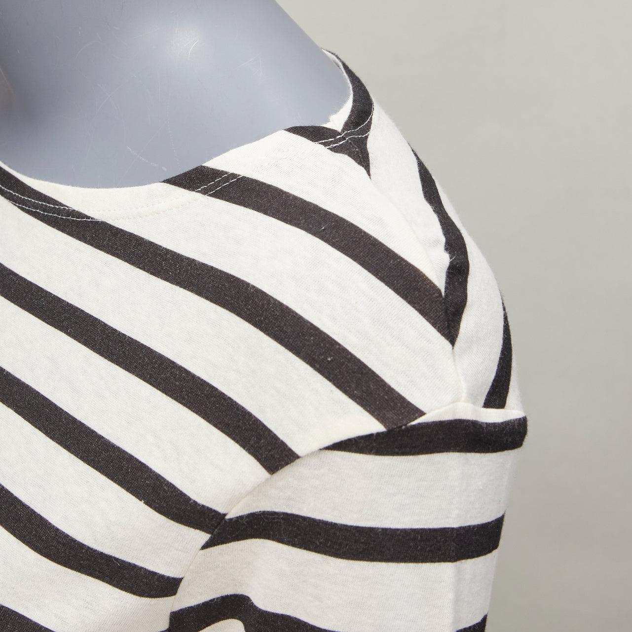 CHRISTIAN DIOR No Great Women Artists black cream stripes long sleeve tshirt XS 3