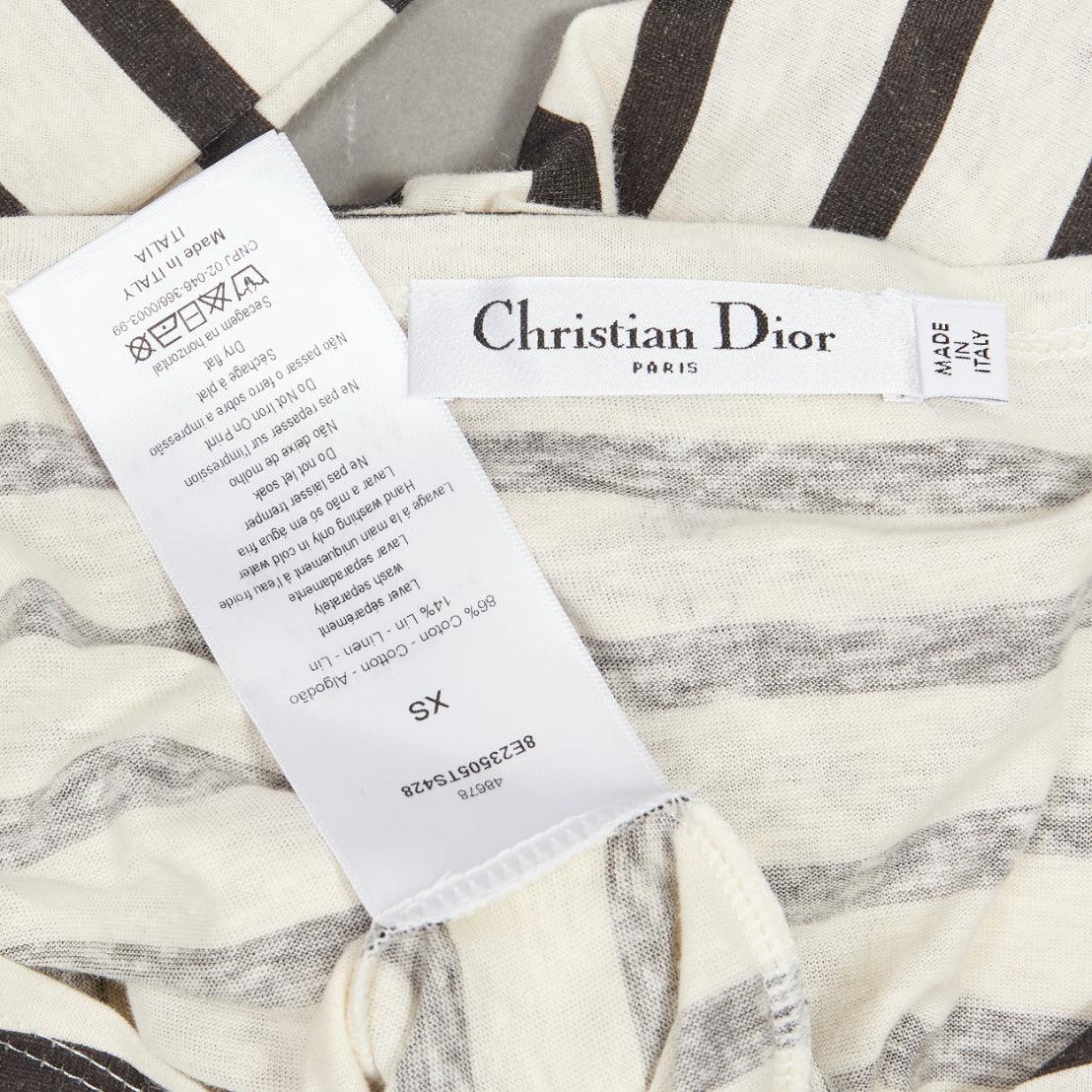 CHRISTIAN DIOR No Great Women Artists black cream stripes long sleeve tshirt XS For Sale 5