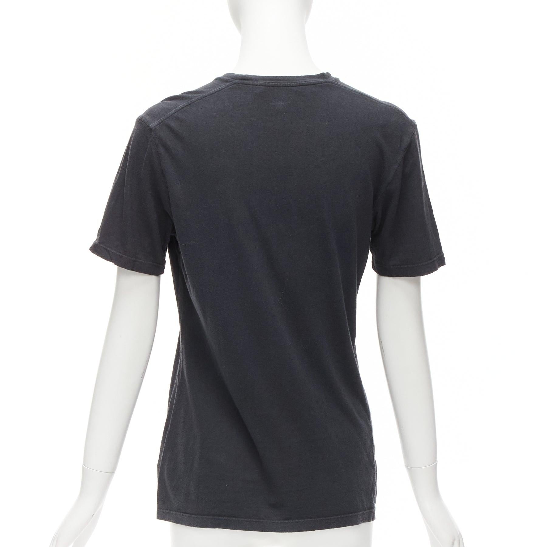 Donna CHRISTIAN DIOR Non Non Et Non lavato nero verde cotone lino tshirt XS in vendita