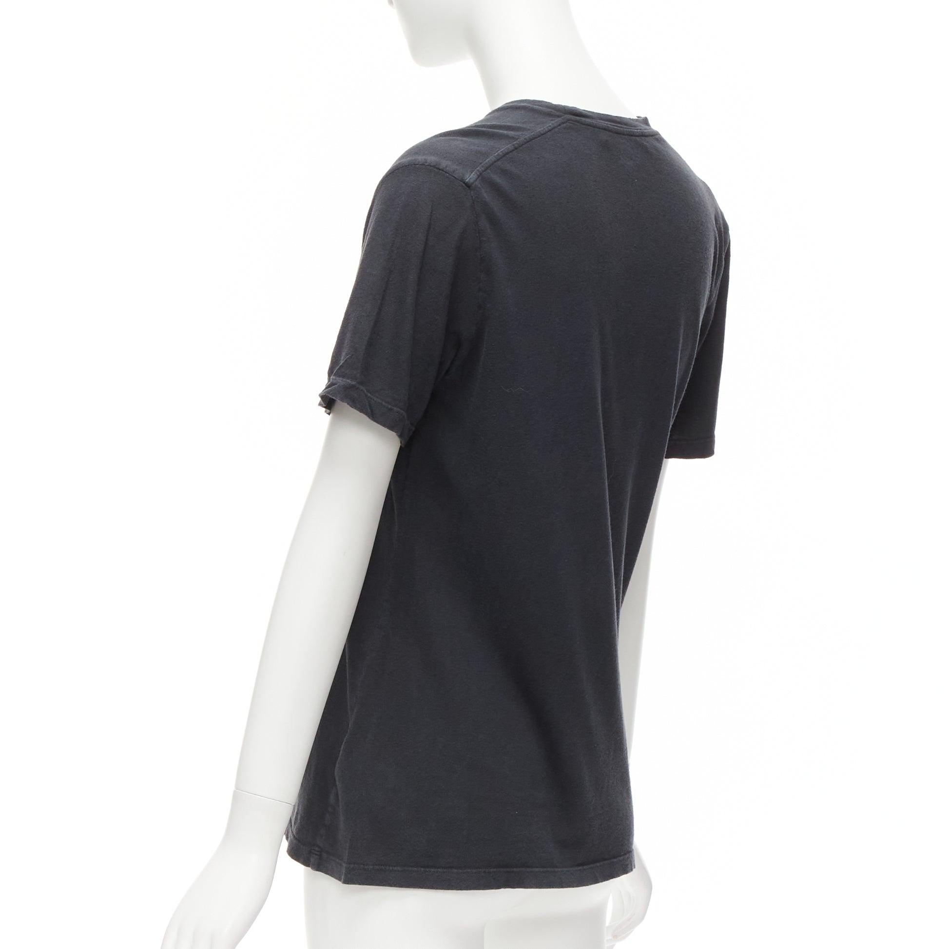 CHRISTIAN DIOR Non Non Et Non lavato nero verde cotone lino tshirt XS in vendita 1