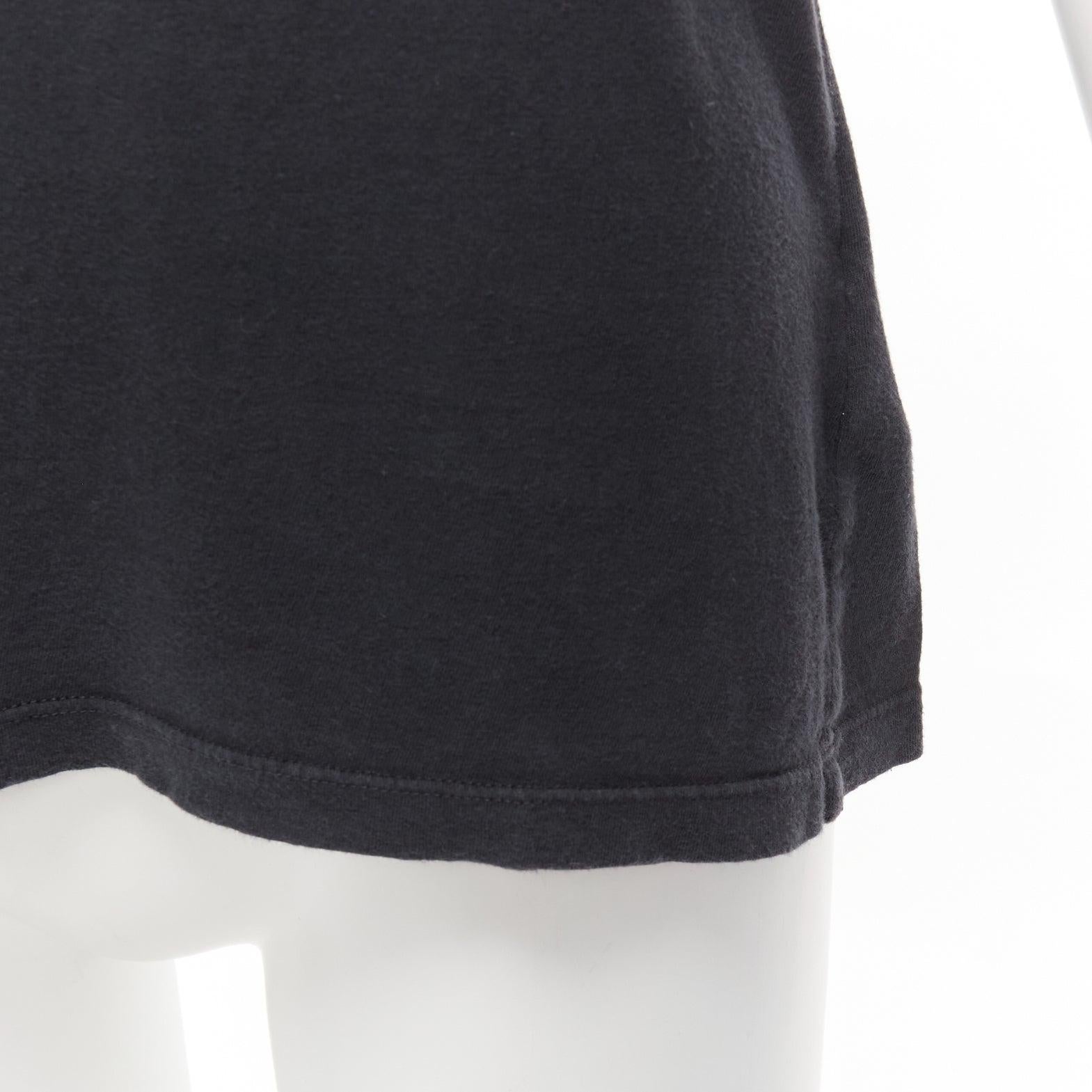 CHRISTIAN DIOR Non Non Et Non lavato nero verde cotone lino tshirt XS in vendita 2