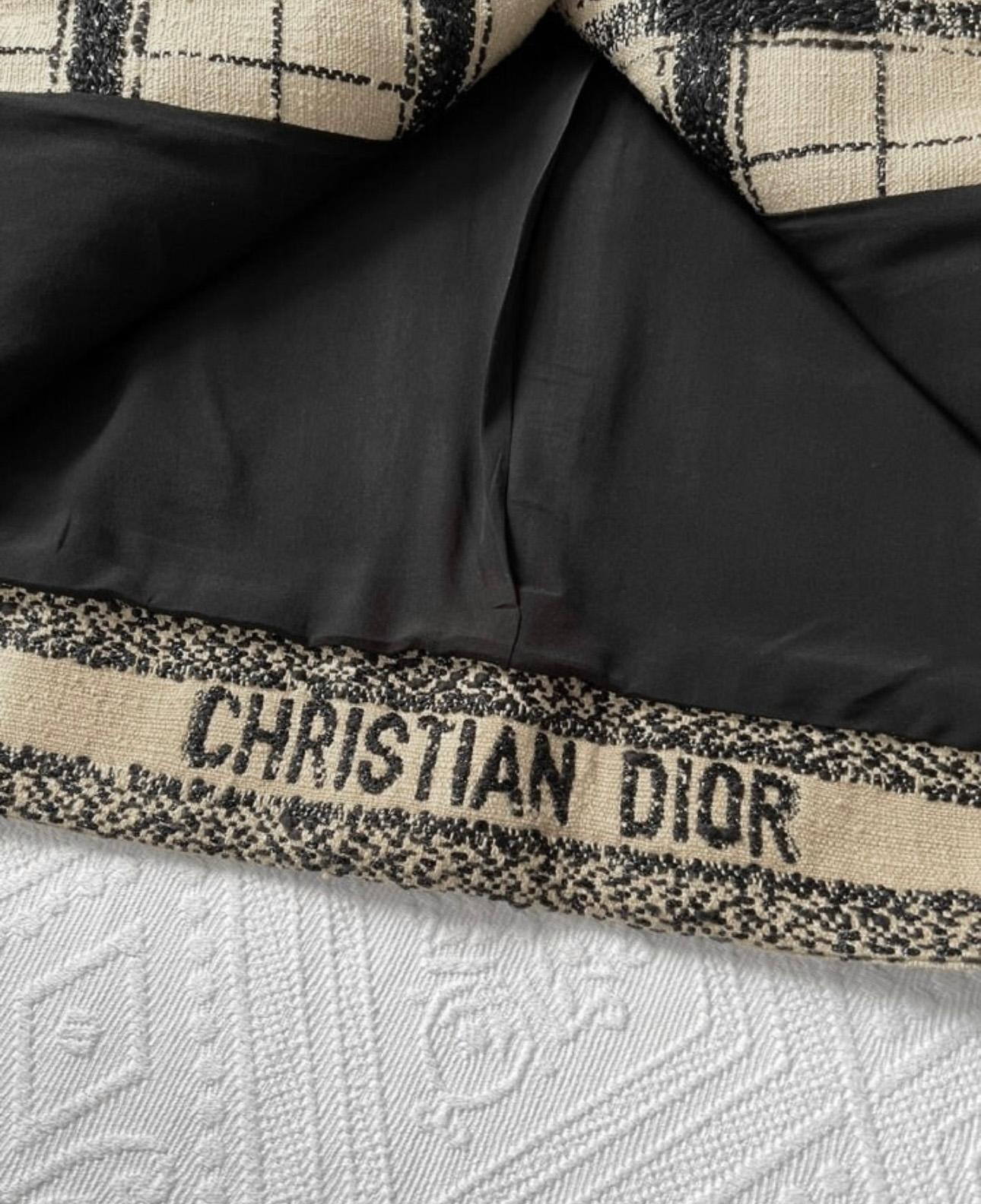 Christian Dior Nude Beige Silk Tweed Jacket 2