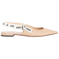 CHRISTIAN DIOR nude Mesh J'ADIOR Slingback Ballet Flats Schuhe 39