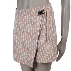 CHRISTIAN DIOR nude Oblique taffeta MINI SKIRT Skirt 40 M