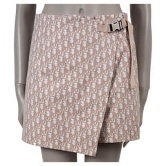 CHRISTIAN DIOR nude Oblique taffeta MINI SKIRT Skirt 40 M