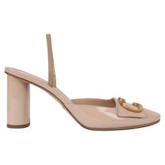 CHRISTIAN DIOR nude patent Leder C'EST DIOR Slingbacks Pumps Schuhe 38,5