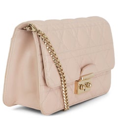CHRISTIAN DIOR nude pink leather MISS DIOR PROMENADE SMALL POUCH Bag