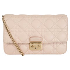 CHRISTIAN DIOR nude pink leather MISS DIOR PROMENADE SMALL POUCH Bag