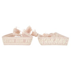 CHRISTIAN DIOR nude pink & white J'ADIOR Bracelet Set Oblique Cotton