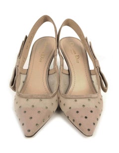Christian Dior Nude Plumetis J’ADIOR Slingback Pumps sz 39 rt. $1, 190