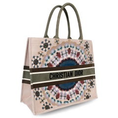 CHRISTIAN DIOR nude suede 2019 KALEIDIORSCOPIC LARGE BOOK TOTE Bag