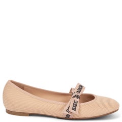 CHRISTIAN DIOR nude technical fabric MISS J'ADIOR Ballet Flats Shoes 38.5