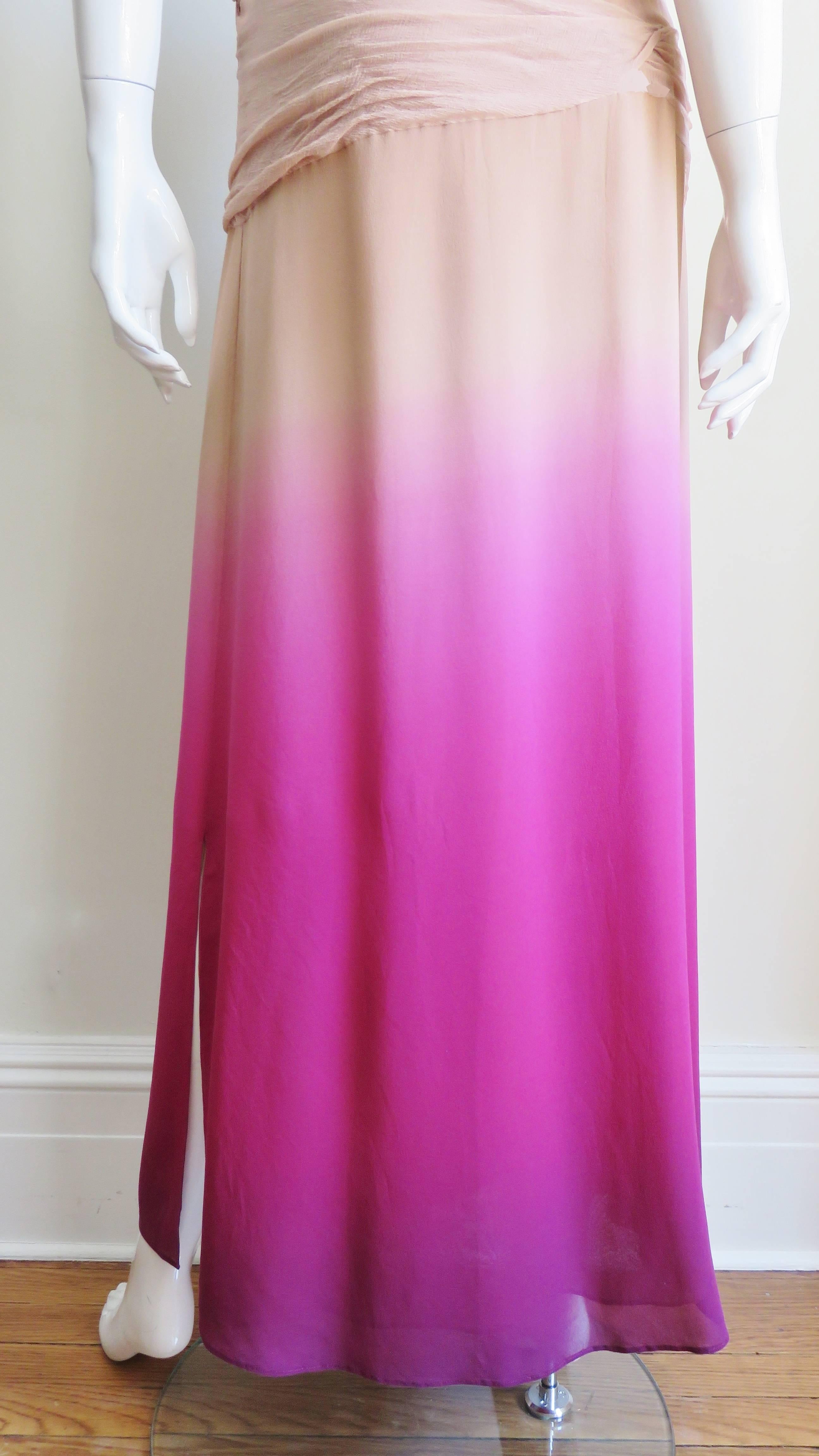 Christian Dior Nude To Pink Ombre Silk Gown 3