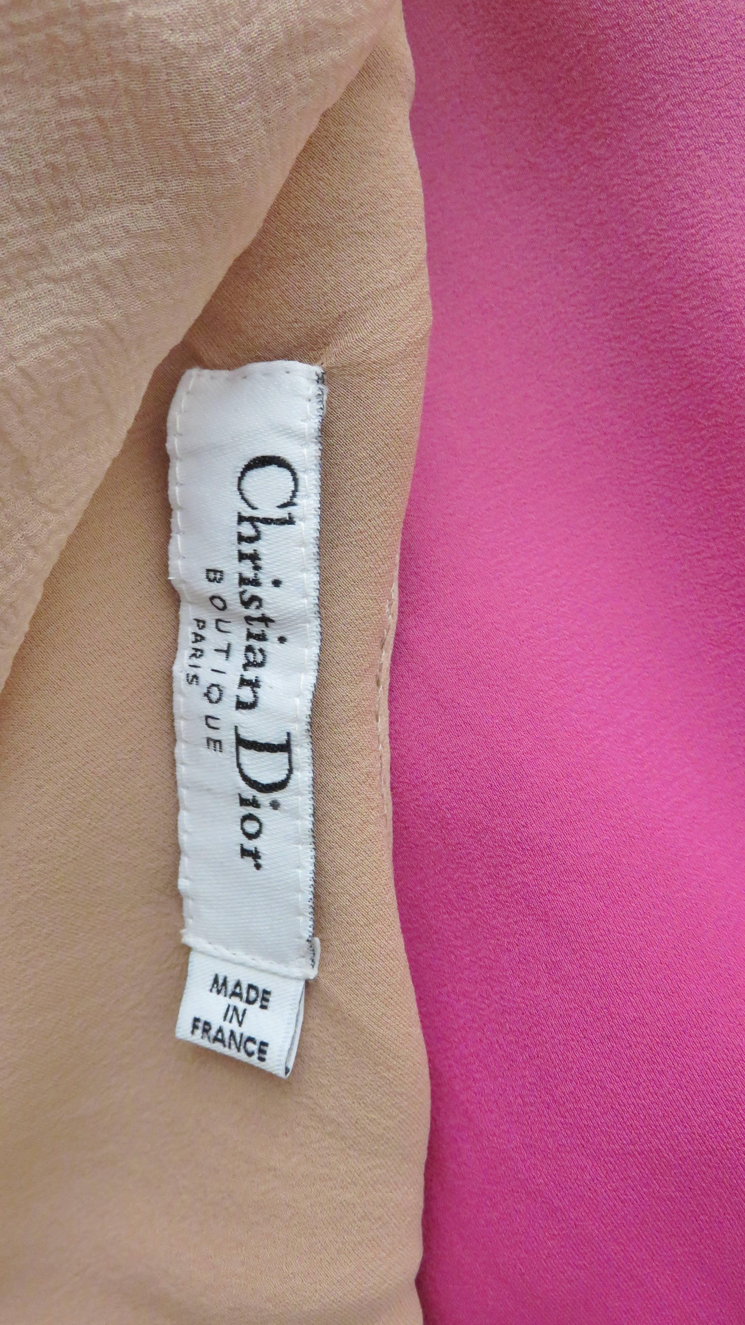Christian Dior Nude To Pink Ombre Silk Gown 5