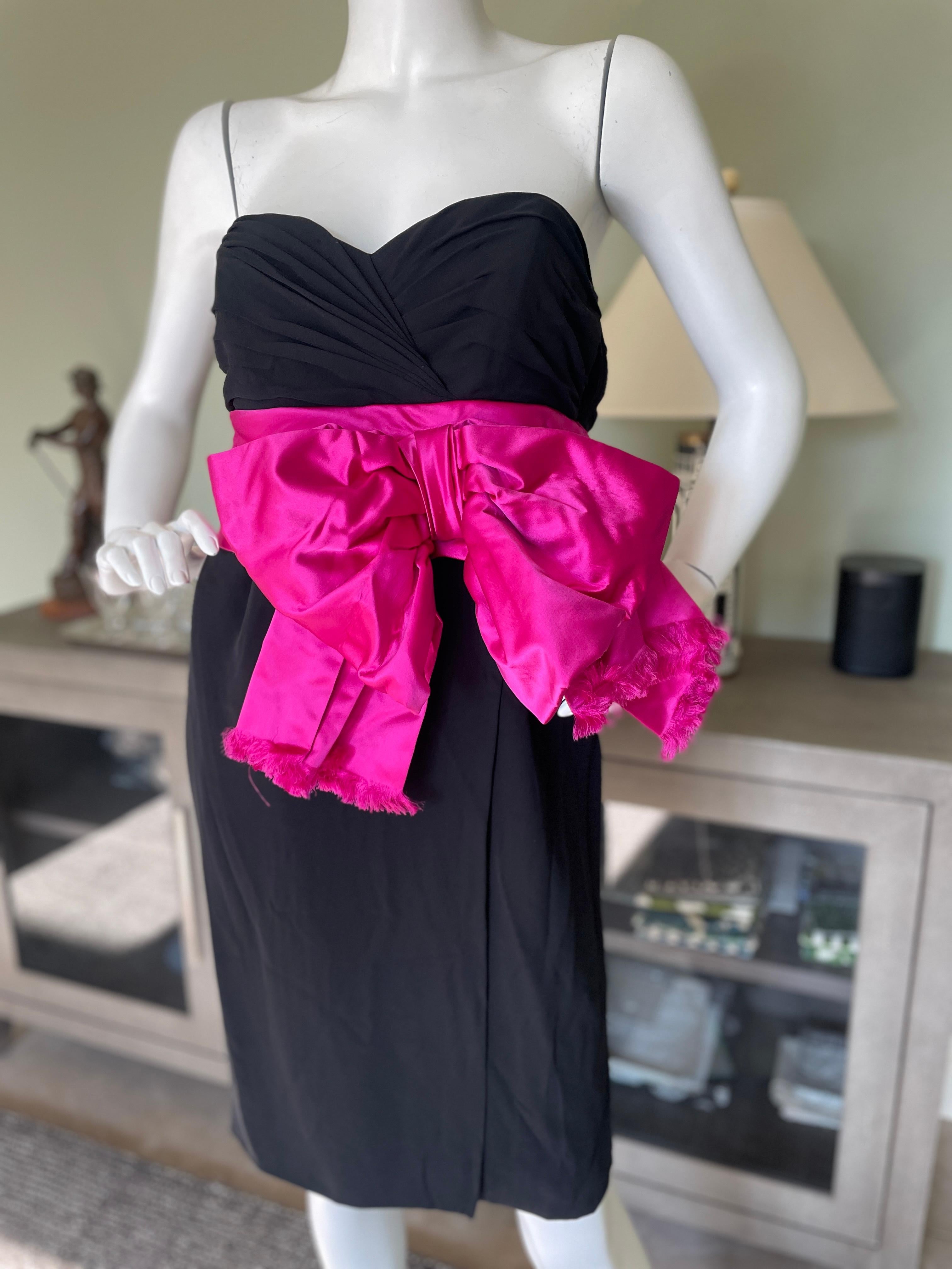 black dress pink bows