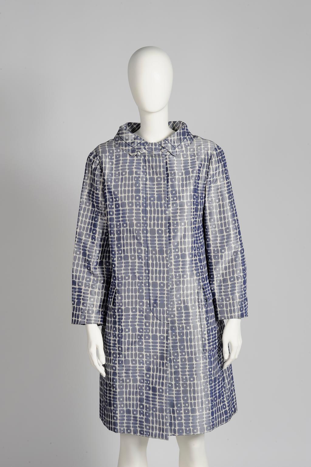 Gray Christian Dior Numbered Demi Couture Single-Breasted Logo Coat
