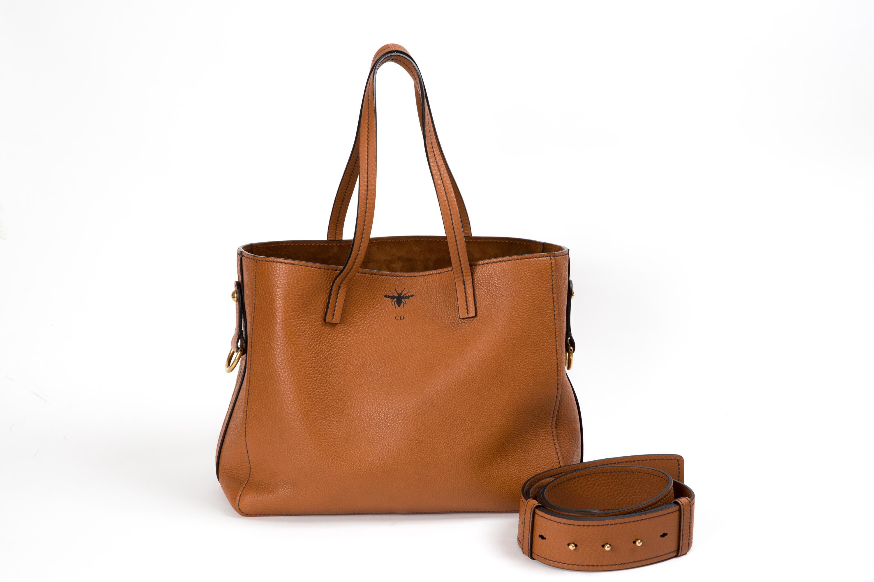 Brown Christian Dior Nut D.Bee Tote Bag