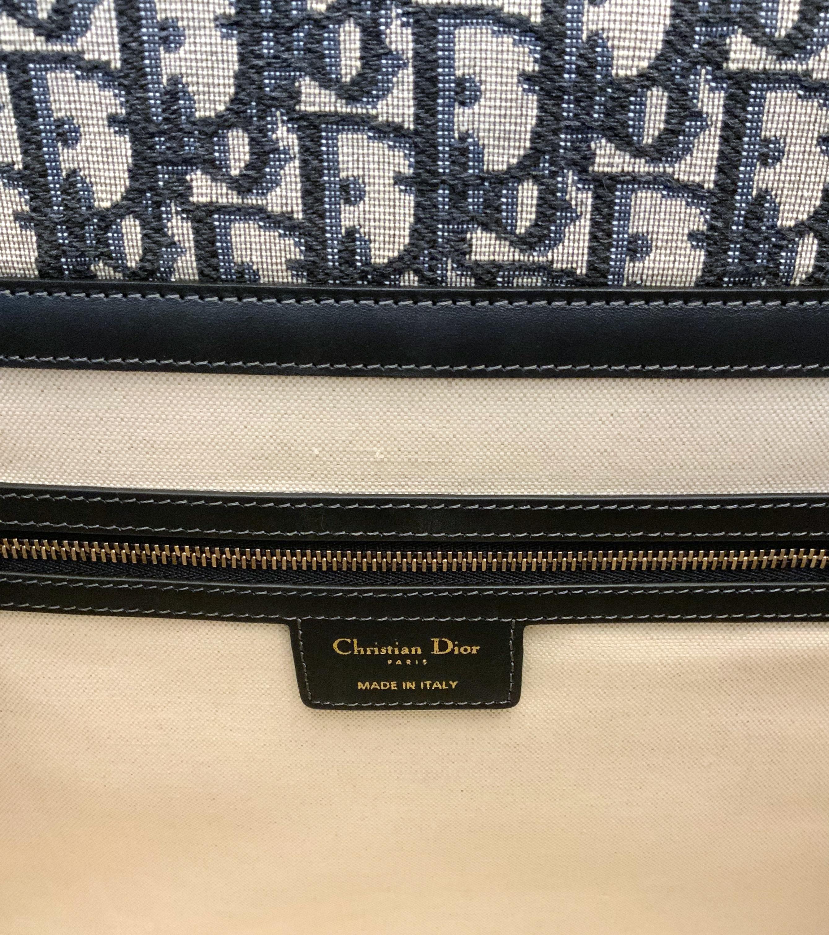 Christian Dior Oblique Blue Tote Bag 3