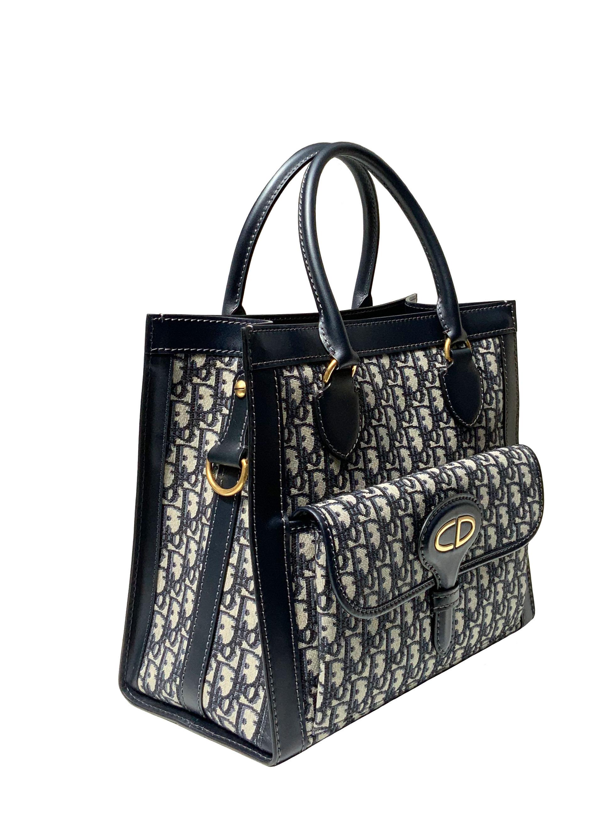 christian dior blue tote bag