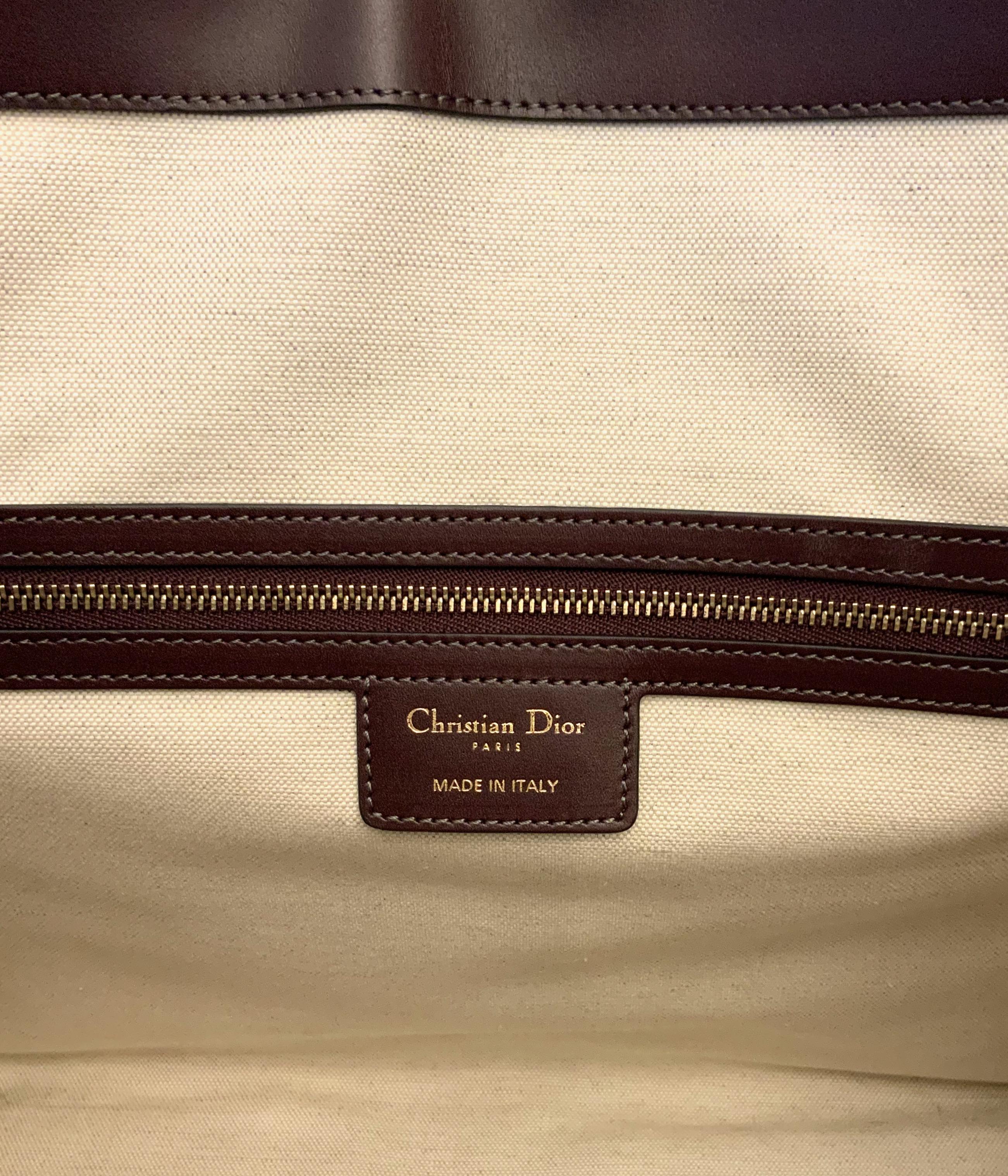 Christian Dior Oblique Burgundy Tote Bag 2