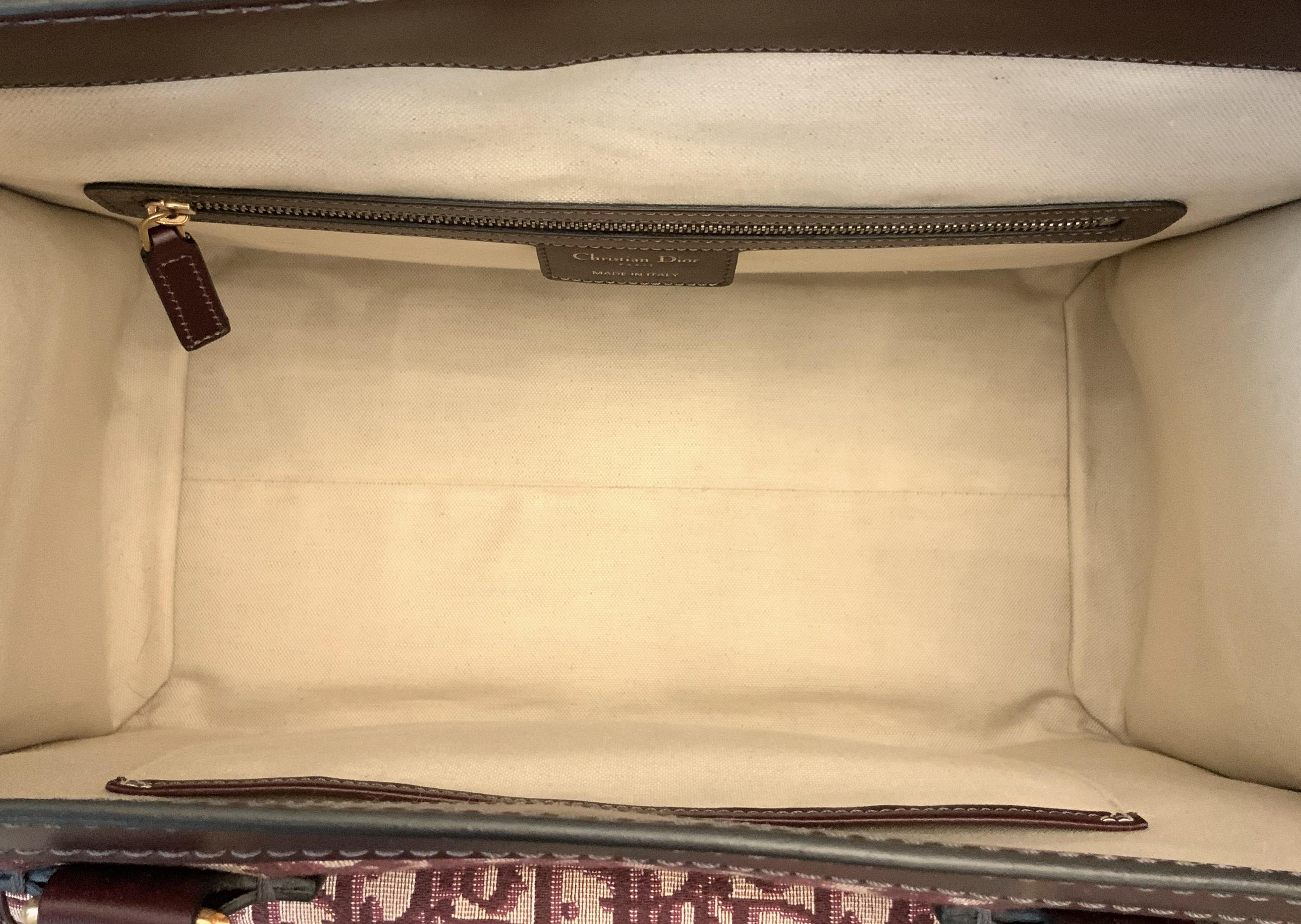 Christian Dior Oblique Burgundy Tote Bag 1