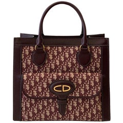 Christian Dior Oblique Burgundy Tote Bag