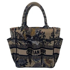 Christian Dior Oblique Embroidered Catherine Tote Bag mini Pristine Beige Italy
