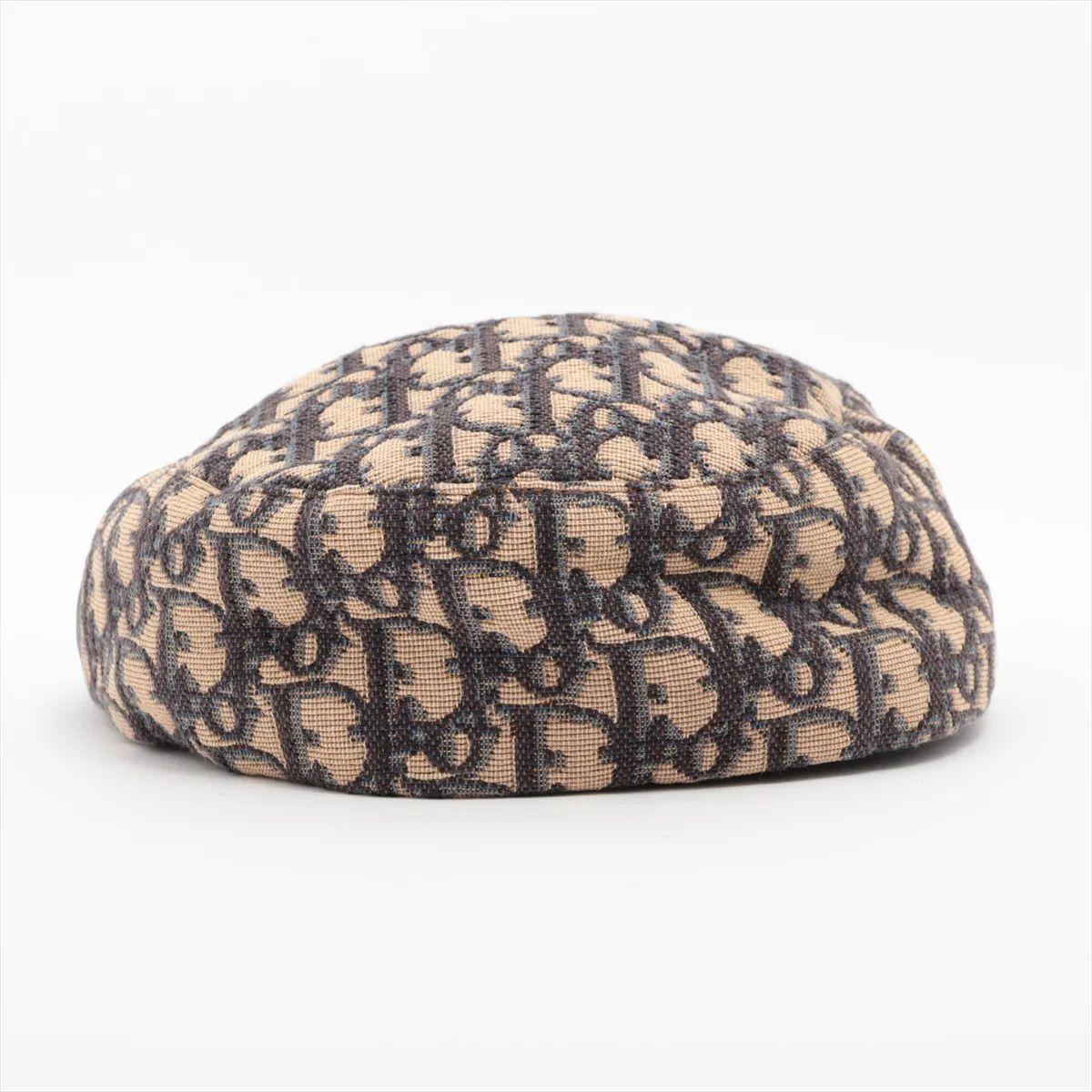 Christian Dior Schräge Jacquard-Baumwollmütze 58 Elfenbein x Marineblau im Zustand „Gut“ im Angebot in Humacao, PR