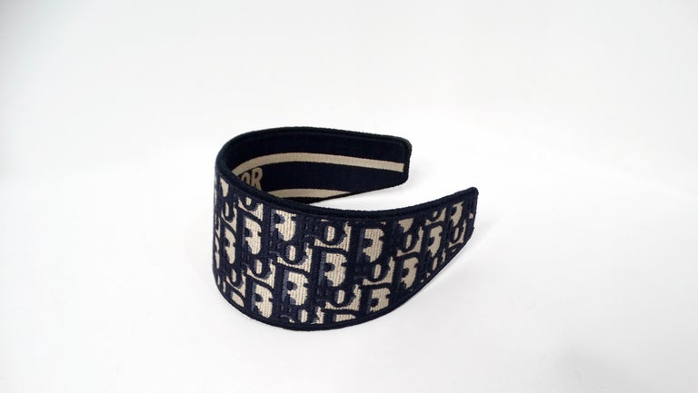Christian Dior Oblique Jacquard Navy Blue and Tan Wide  display picture 2