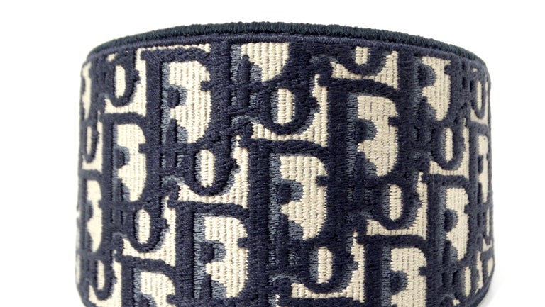 Christian Dior Oblique Jacquard Navy Blue and Tan Wide  display picture 3