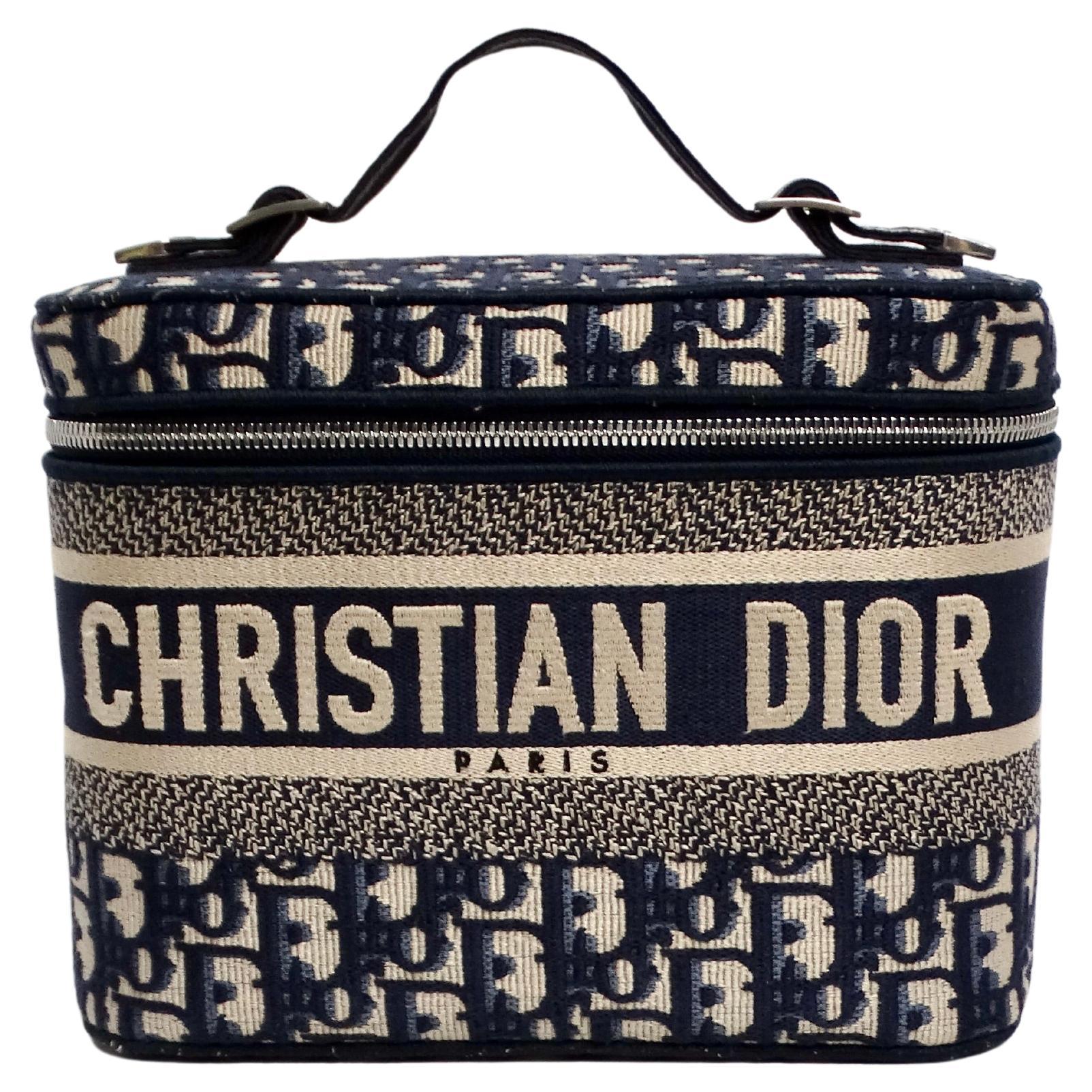 Christian Dior Oblique Monogram Canvas Travel Vanity Case For Sale