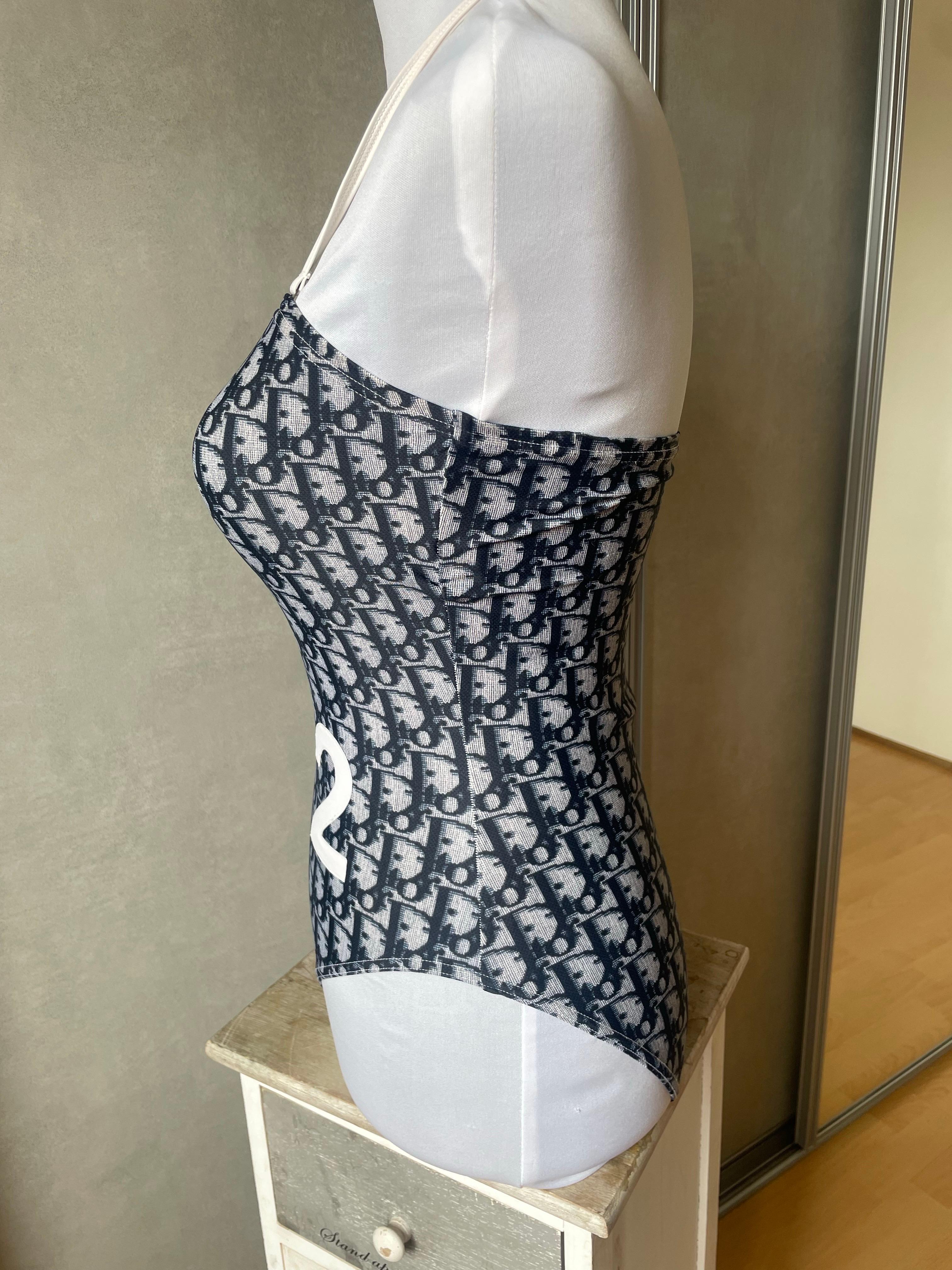 Nero Christian Dior Costume da bagno con monogramma obliquo in vendita