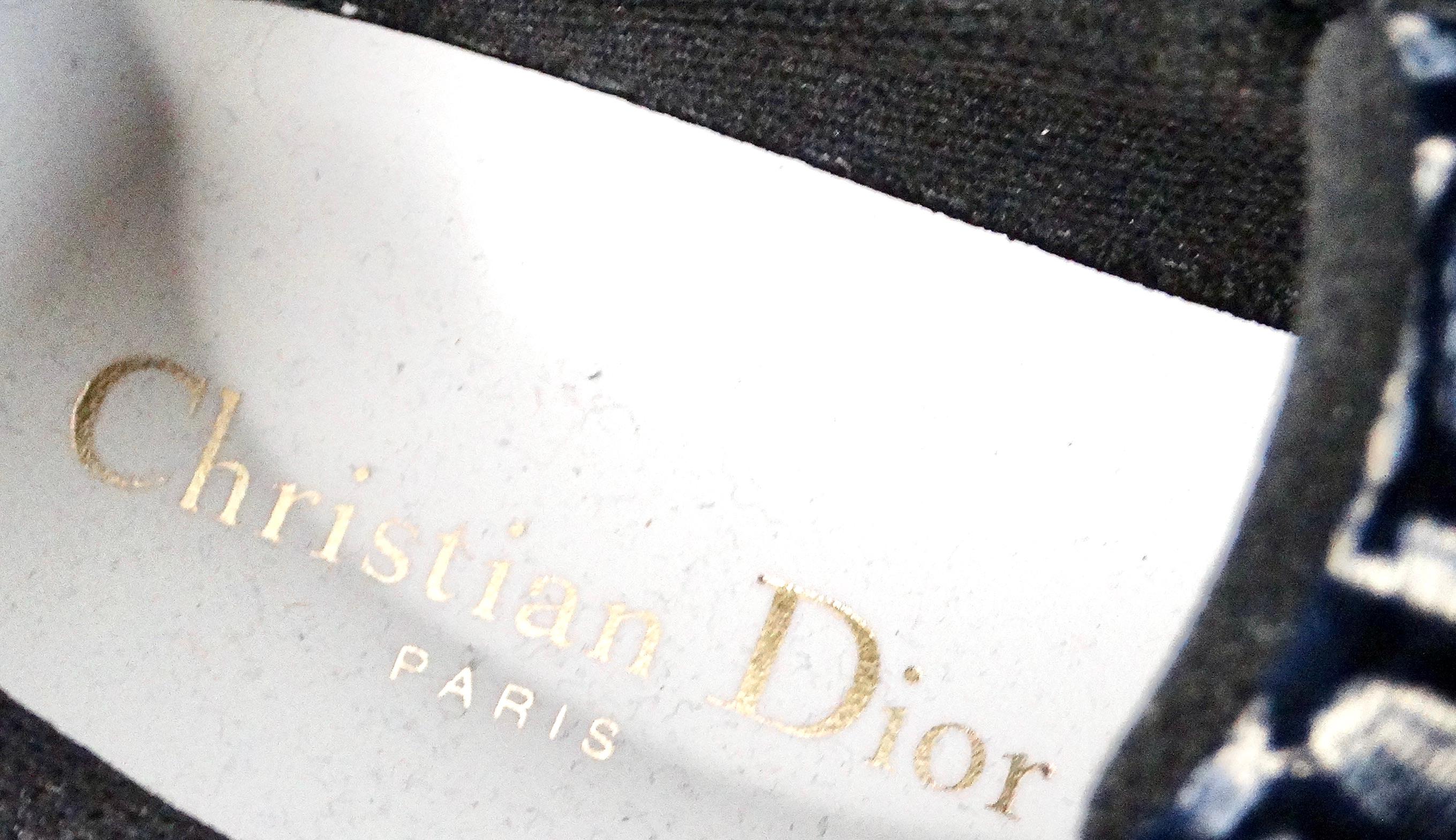 Christian Dior Oblique Navy Monogram Slip-On Sneakers For Sale 2