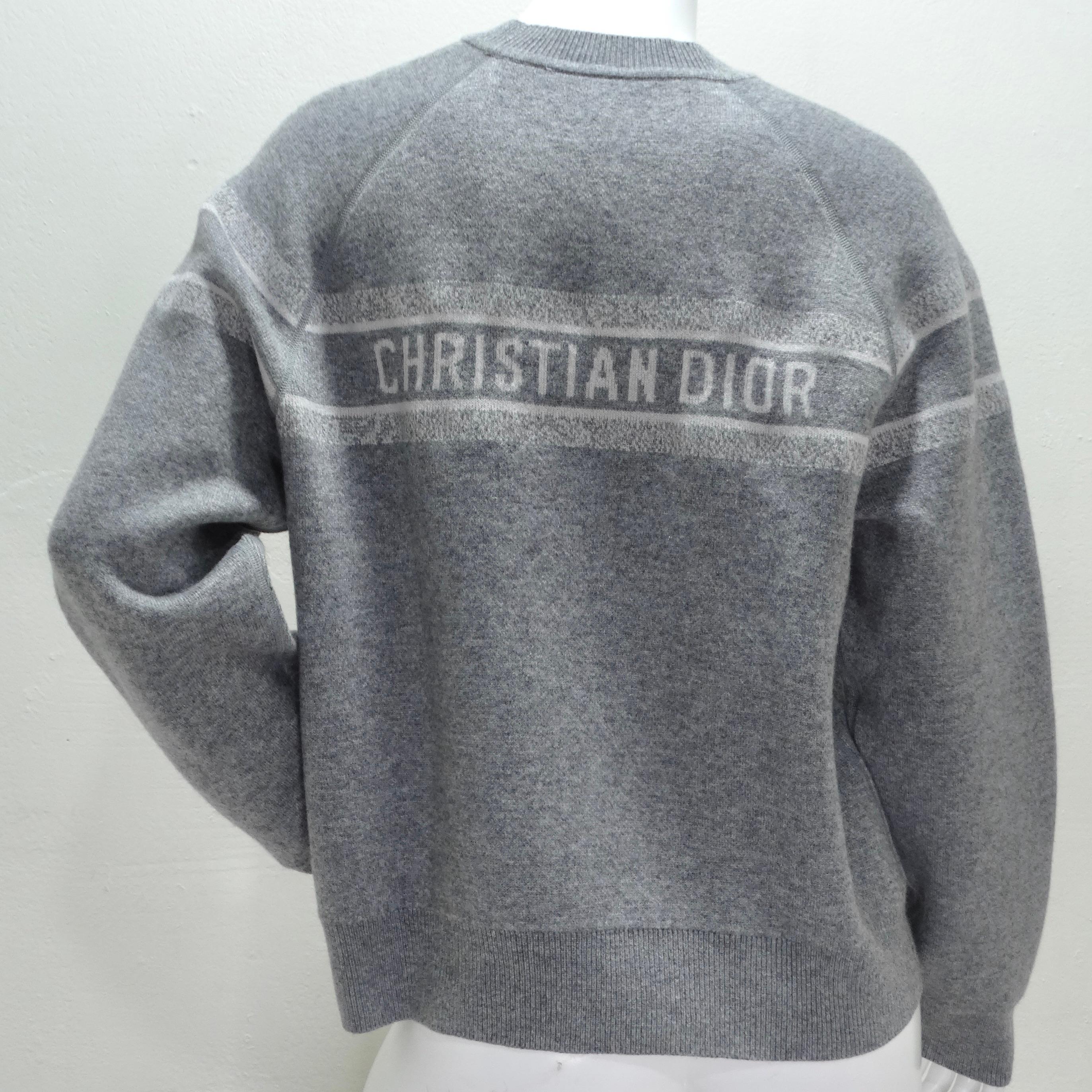Christian Dior Oblique Reversible Cashmere Knit Sweater  In Excellent Condition For Sale In Scottsdale, AZ