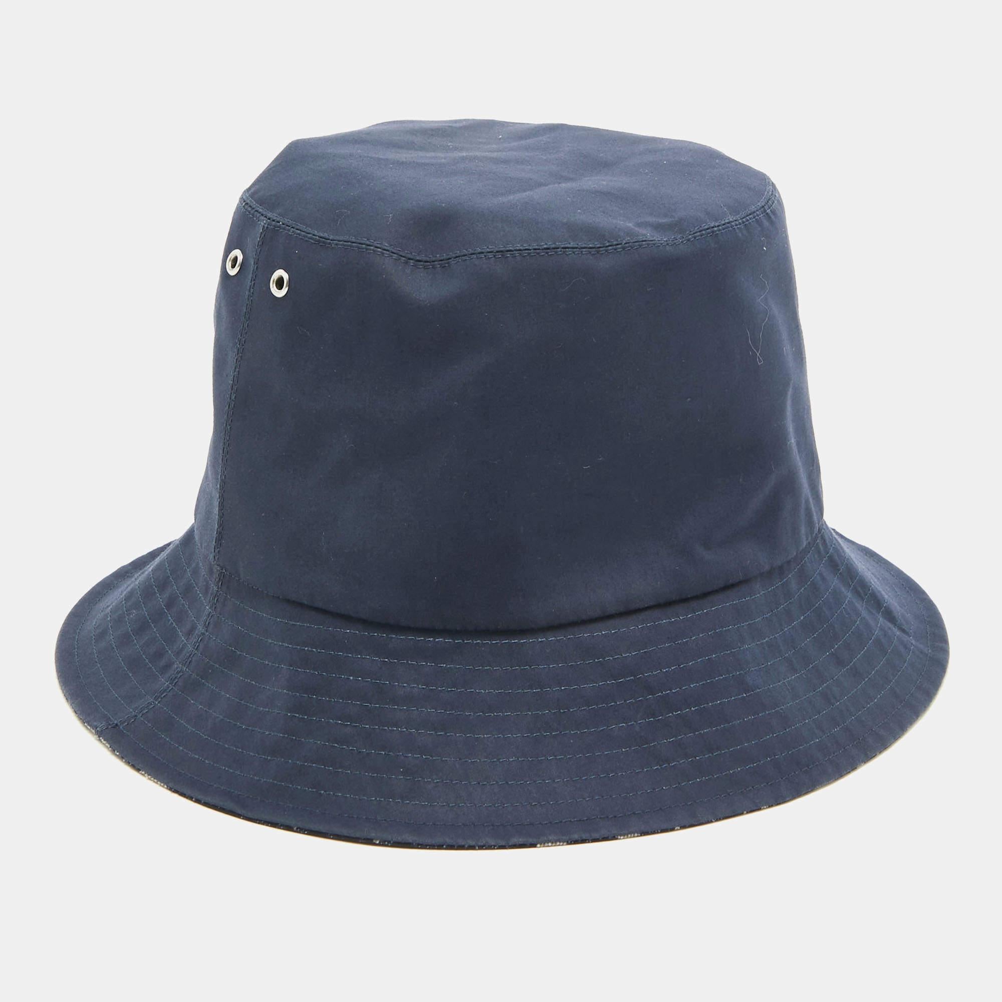 Women's Christian Dior Oblique Reversible Teddy-D Brim Bucket Hat