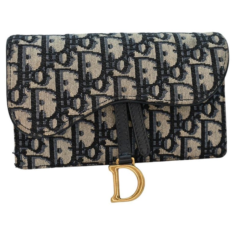 Christian Dior Black Monogram Canvas Zip Top Pochette Bag at 1stDibs