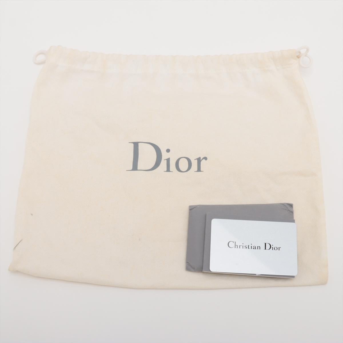 Christian Dior Bolso oblicuo de lona y piel azul marino en venta 9