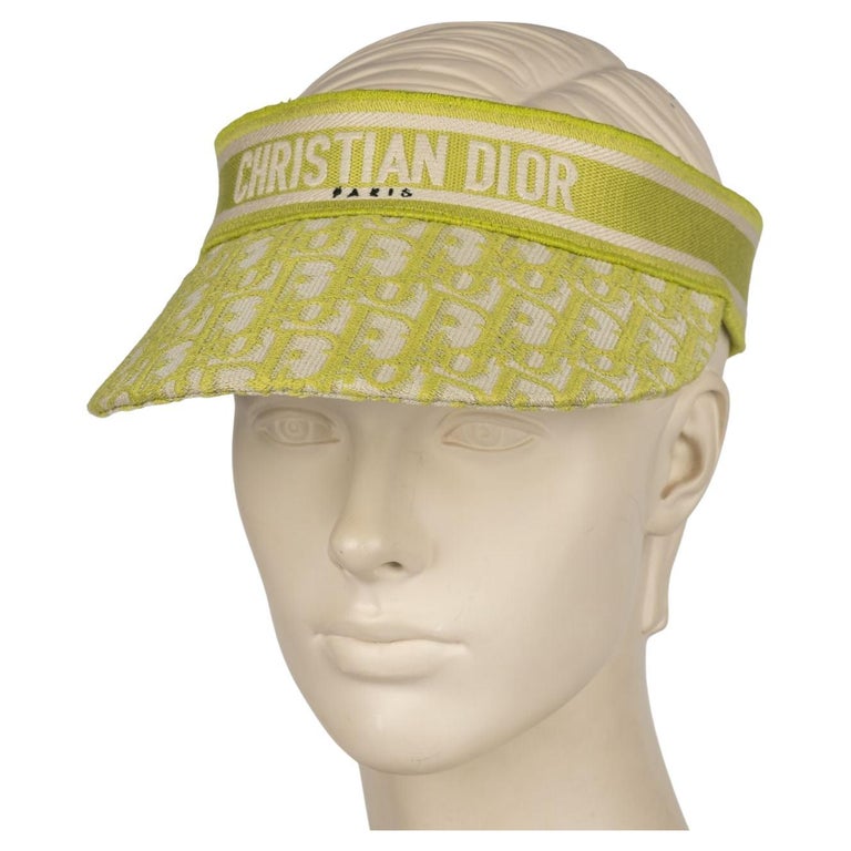Christian Dior Oblique Visor Lime New For Sale at 1stDibs