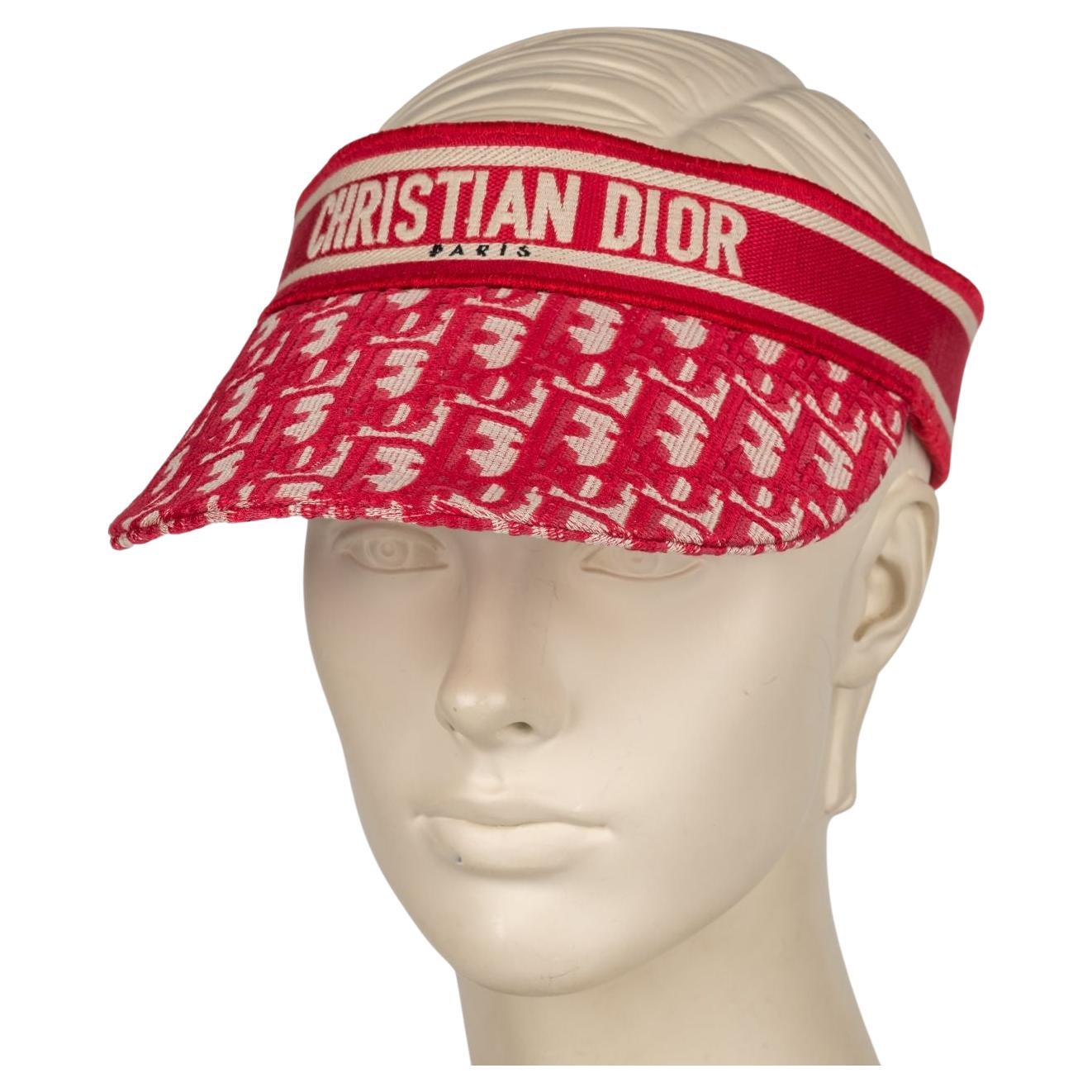 Christian Dior Schräg geschnittenes Visor Rot Neu im Angebot