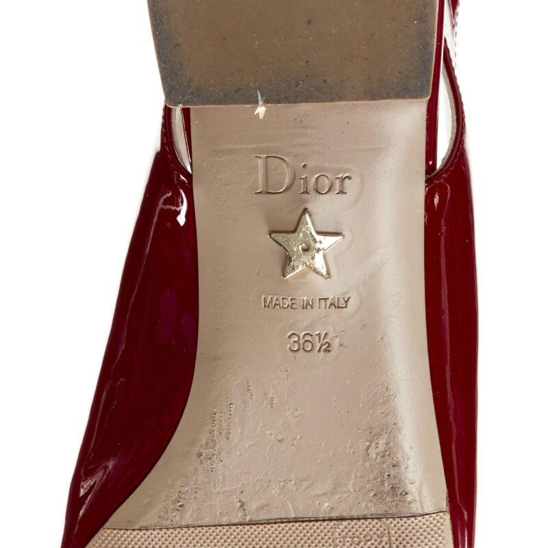 CHRISTIAN DIOR Obsesse-D bailarinas puntiagudas en charol rojo EU36.5 en venta 5