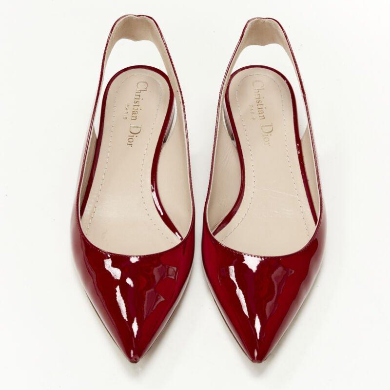 CHRISTIAN DIOR Obsesse-D bailarinas puntiagudas en charol rojo EU36.5 Rojo en venta