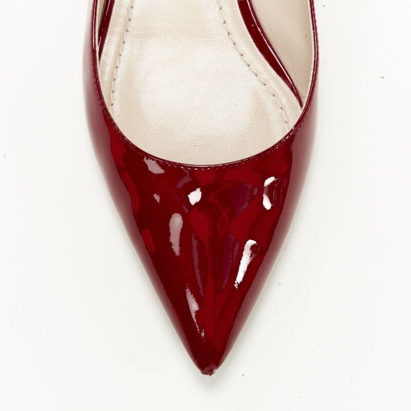 CHRISTIAN DIOR Obsesse-D bailarinas puntiagudas en charol rojo EU36.5 en venta 1