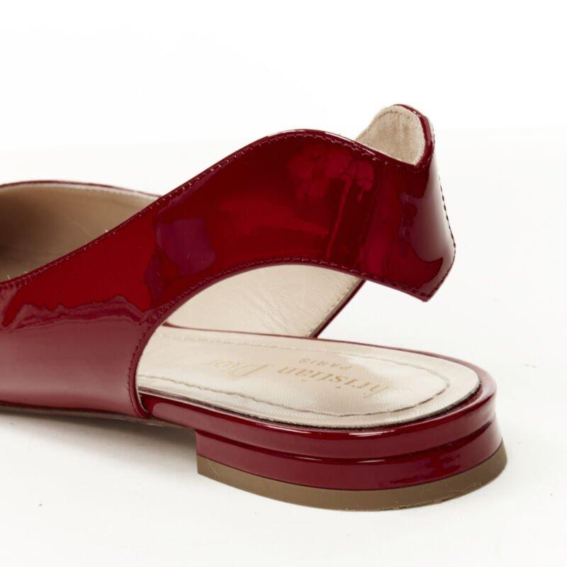 CHRISTIAN DIOR Obsesse-D bailarinas puntiagudas en charol rojo EU36.5 en venta 3
