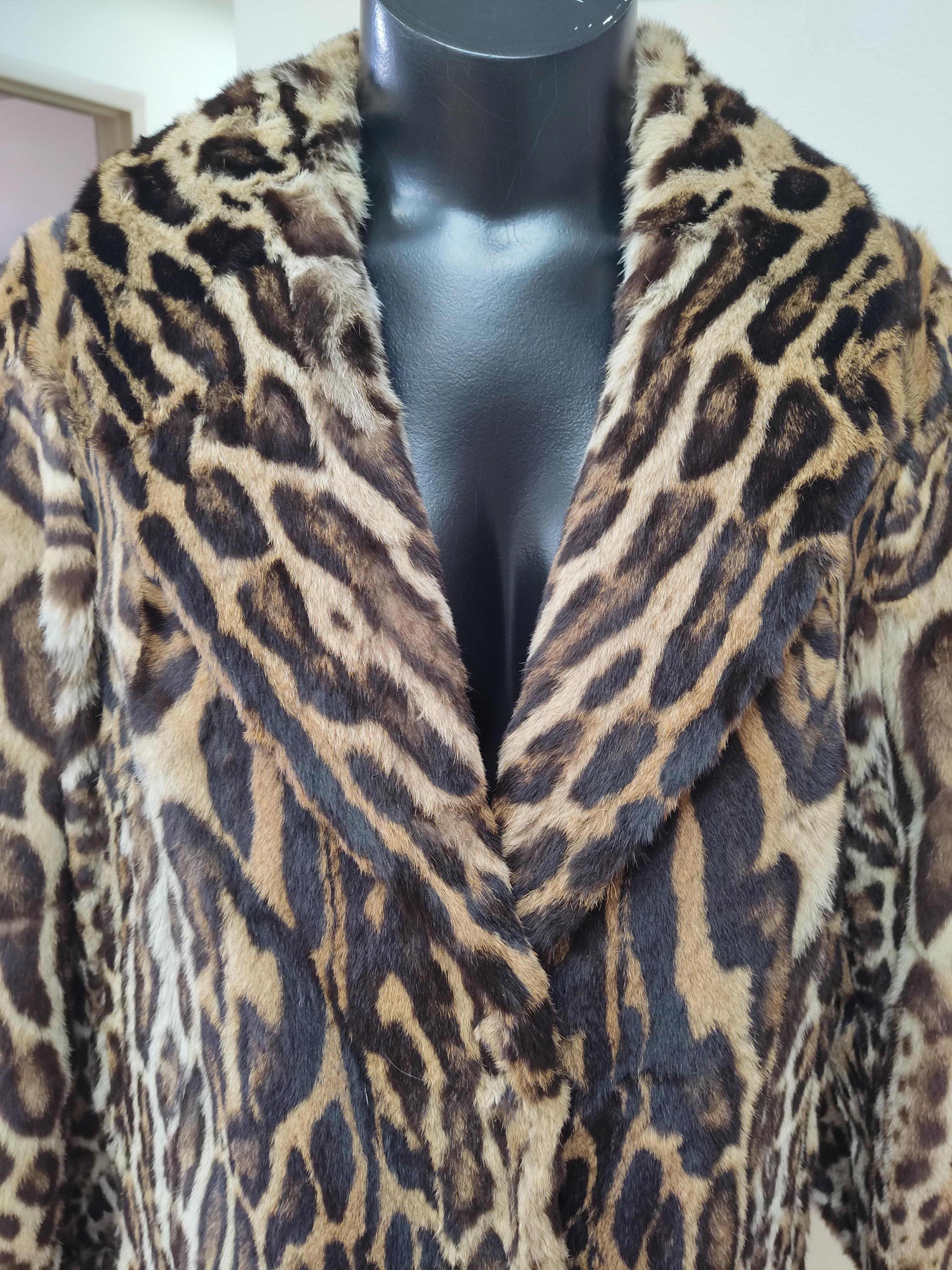 Christian Dior ocelot fur coat size 10 6