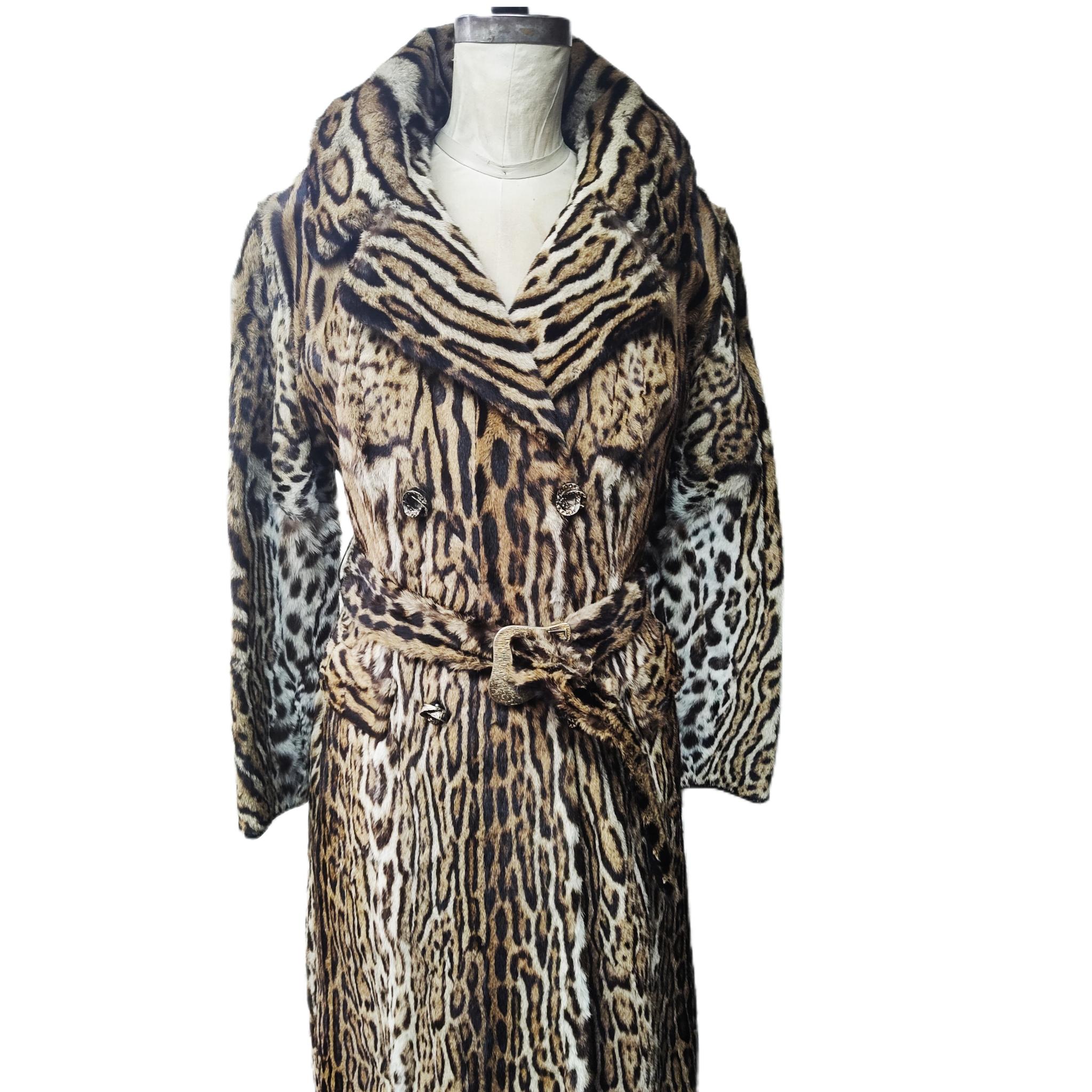 Christian Dior ocelot fur coat size 10 For Sale 2
