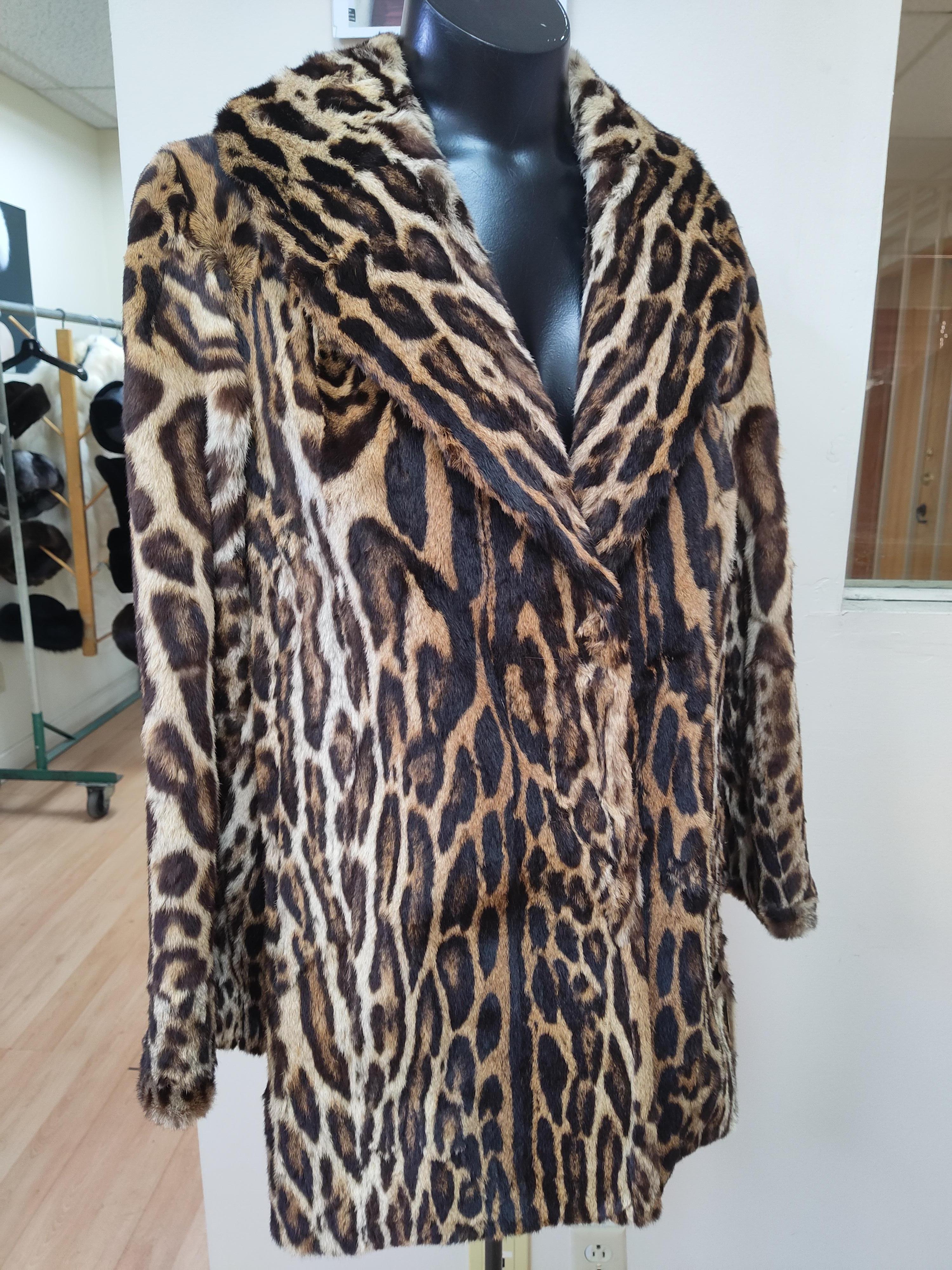 Christian Dior ocelot fur coat size 10 8