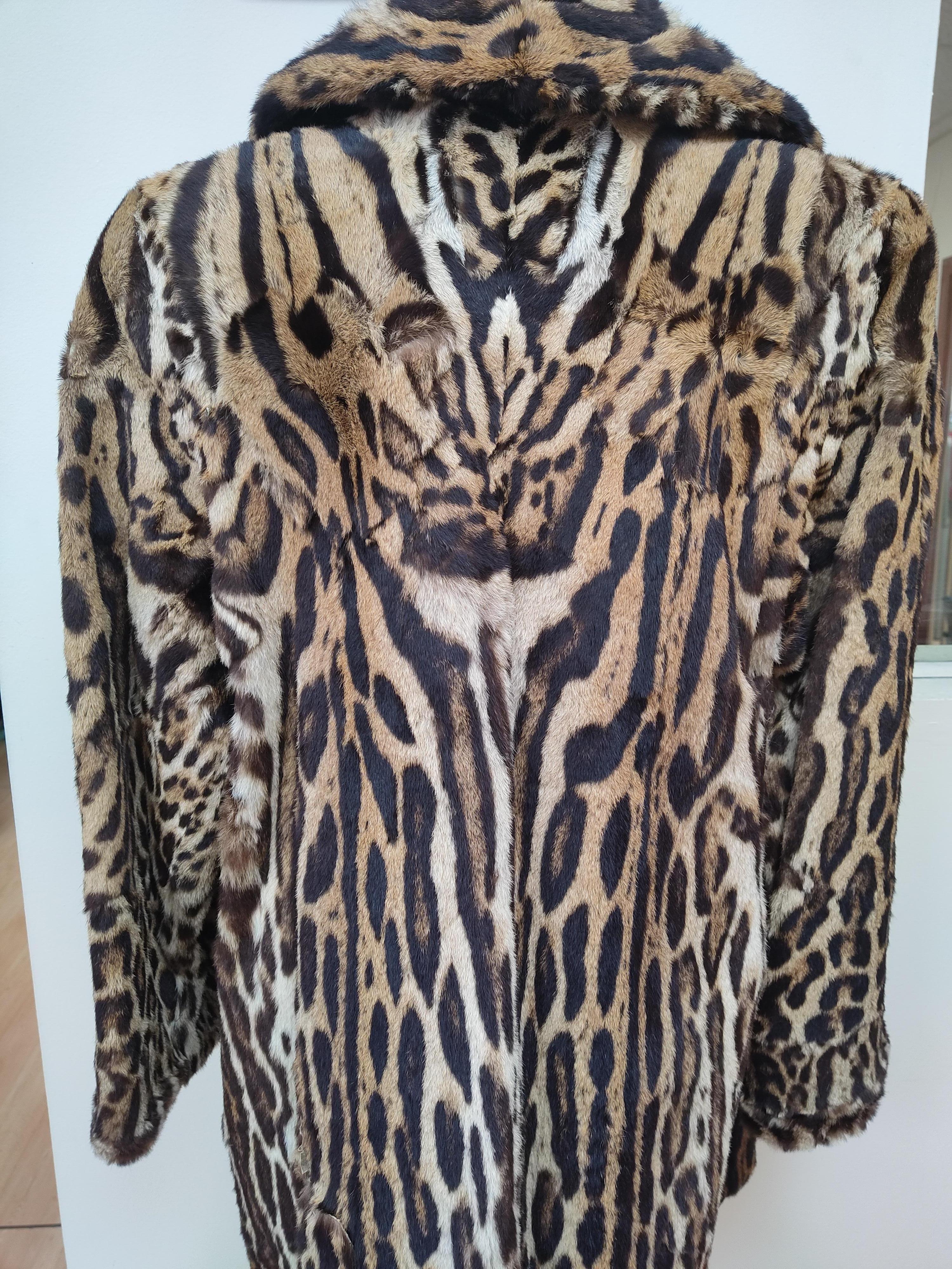 Christian Dior ocelot fur coat size 10 In Excellent Condition In Montreal, Quebec